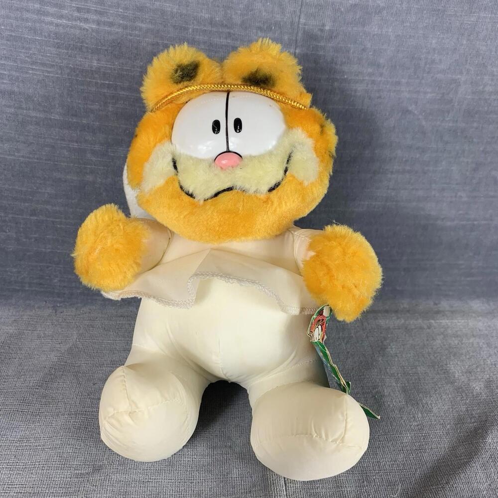 Vintage Garfield the Cat Angel 1983 McDonalds Plush Christmas Toy Stuffed